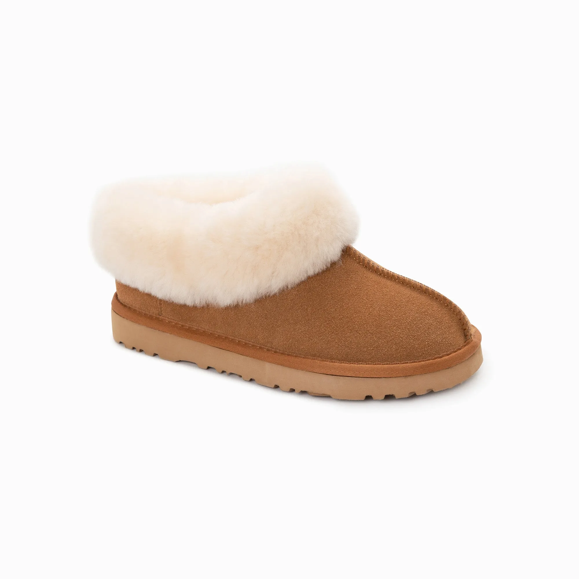 Ugg Slippers Collar Unisex Premium Sheepskin Slippers Suede