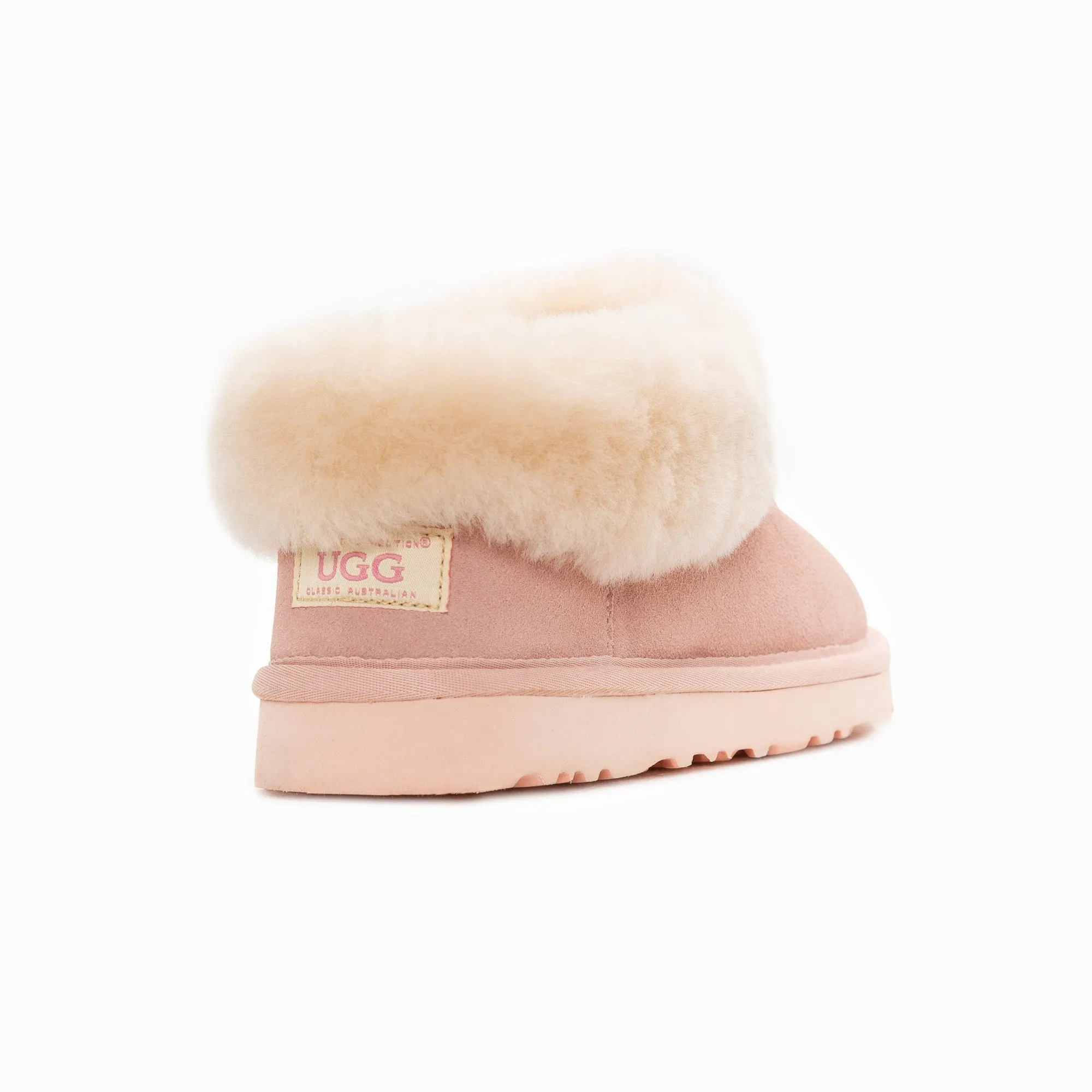 Ugg Slippers Collar Unisex Premium Sheepskin Slippers Suede