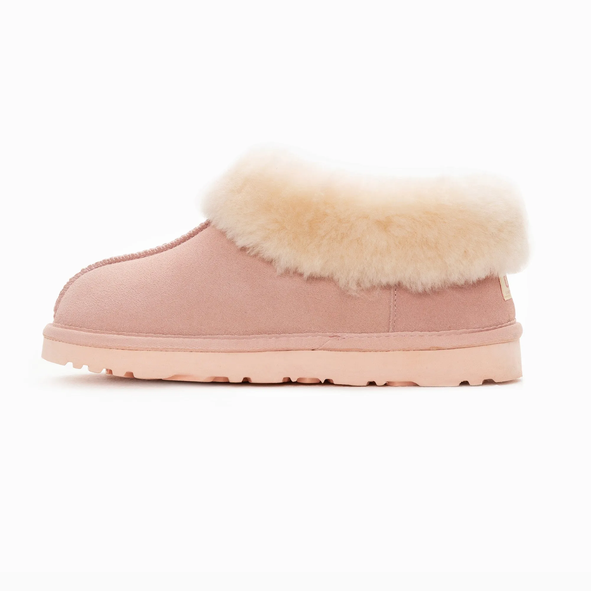 Ugg Slippers Collar Unisex Premium Sheepskin Slippers Suede