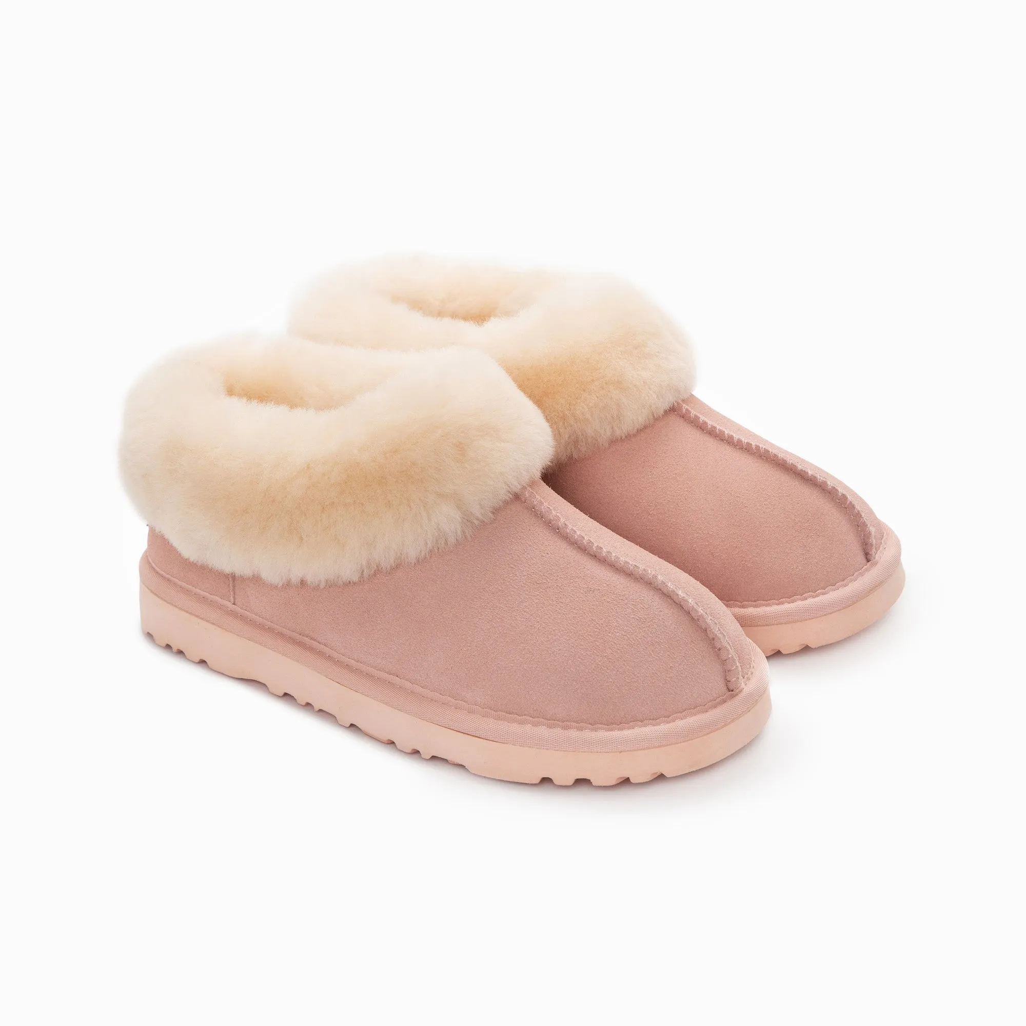 Ugg Slippers Collar Unisex Premium Sheepskin Slippers Suede