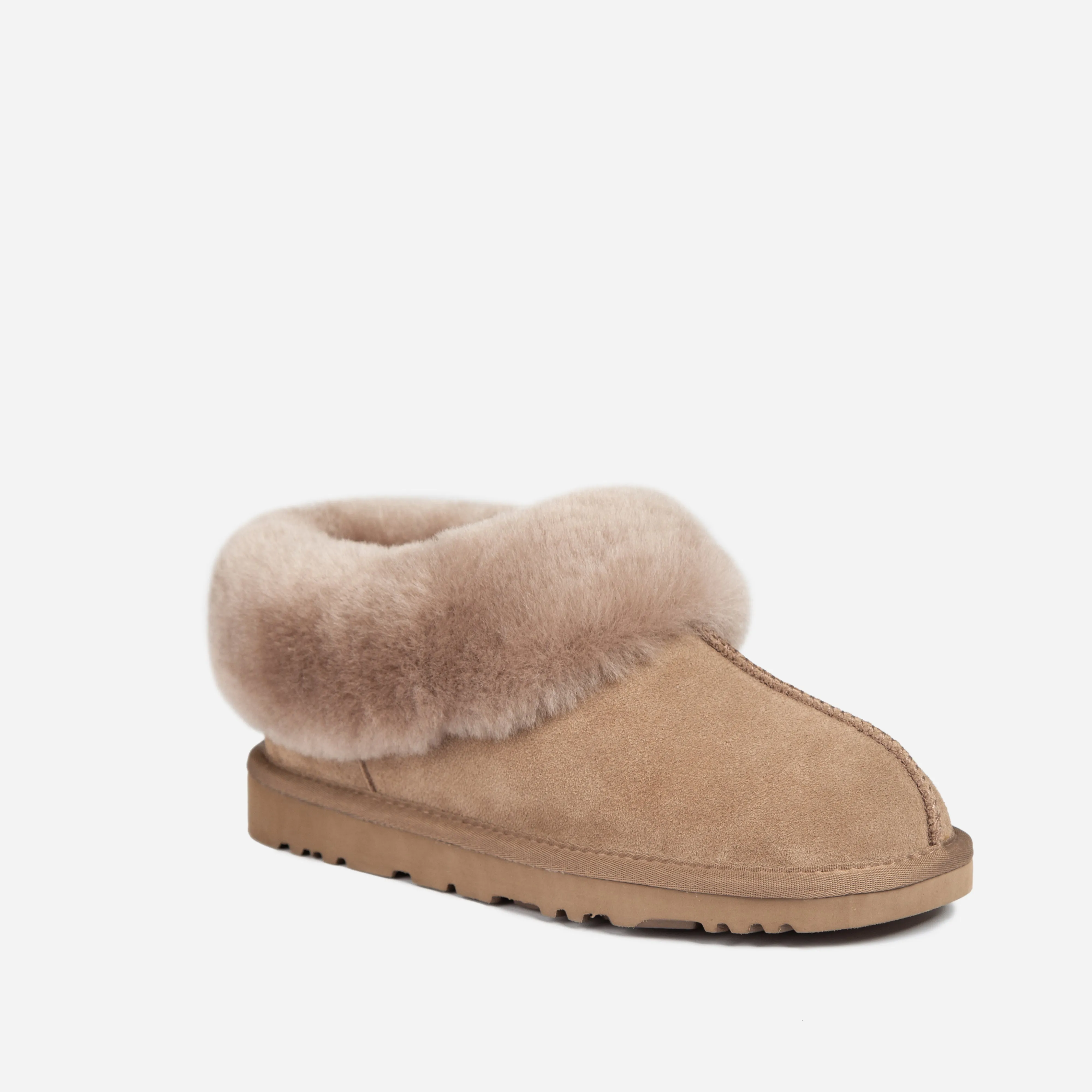 Ugg Slippers Collar Unisex Premium Sheepskin Slippers Suede