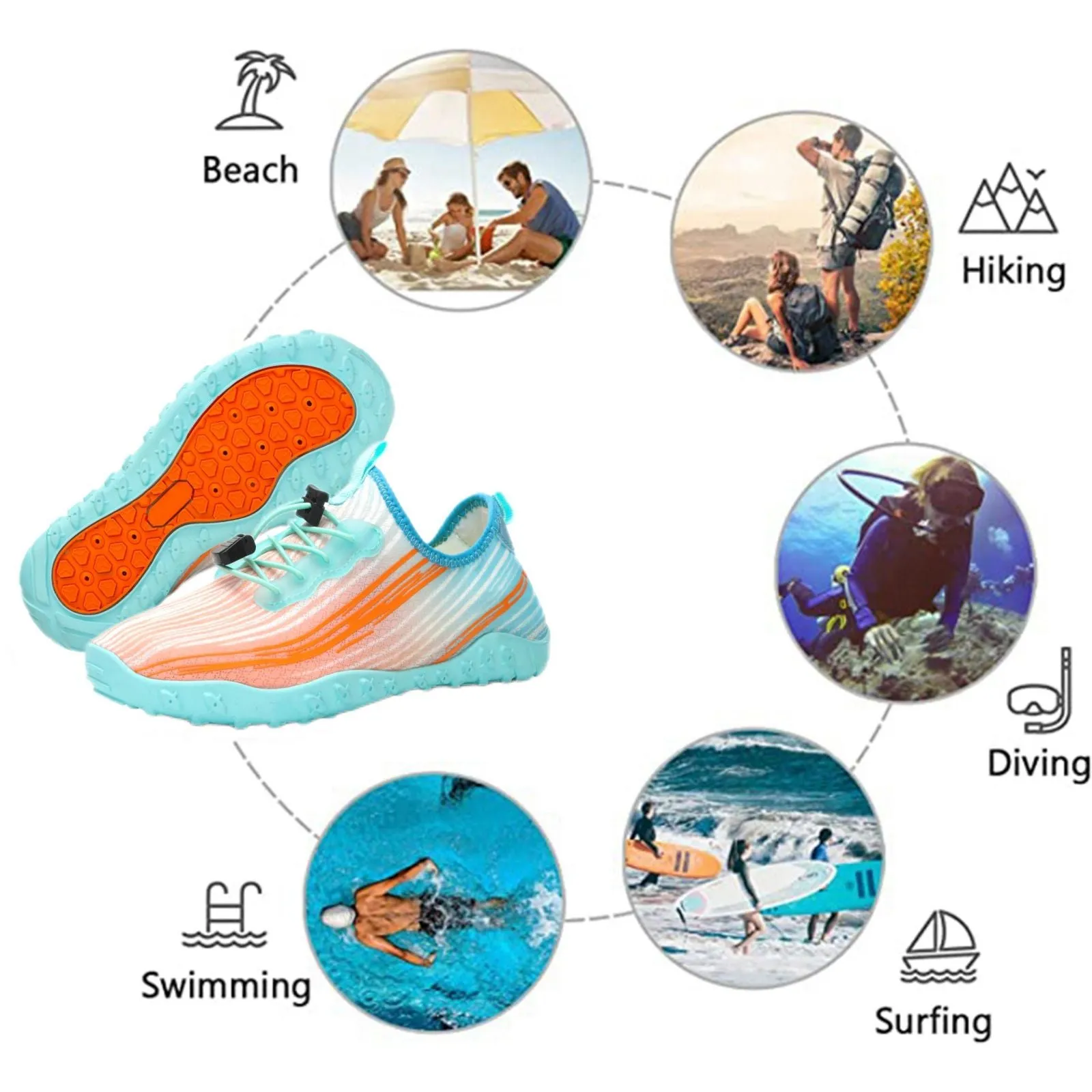 Water Shoes for Men & Women 2024 - Quick-Dry Aqua Socks Beach Swimming Shoes for Surfing Boating Drifting Hiking Yoga Cycling Water Aerobics