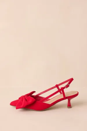 Wildest Dreams Red Pointed Toe Kitten Heels