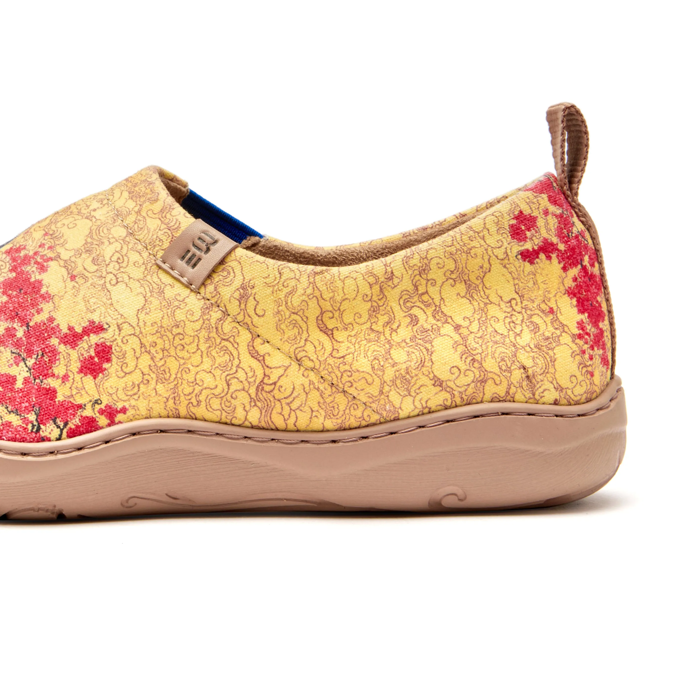 Women's Foldable Loafers, The Great Wave Painted Canvas Slip-On Sneakers