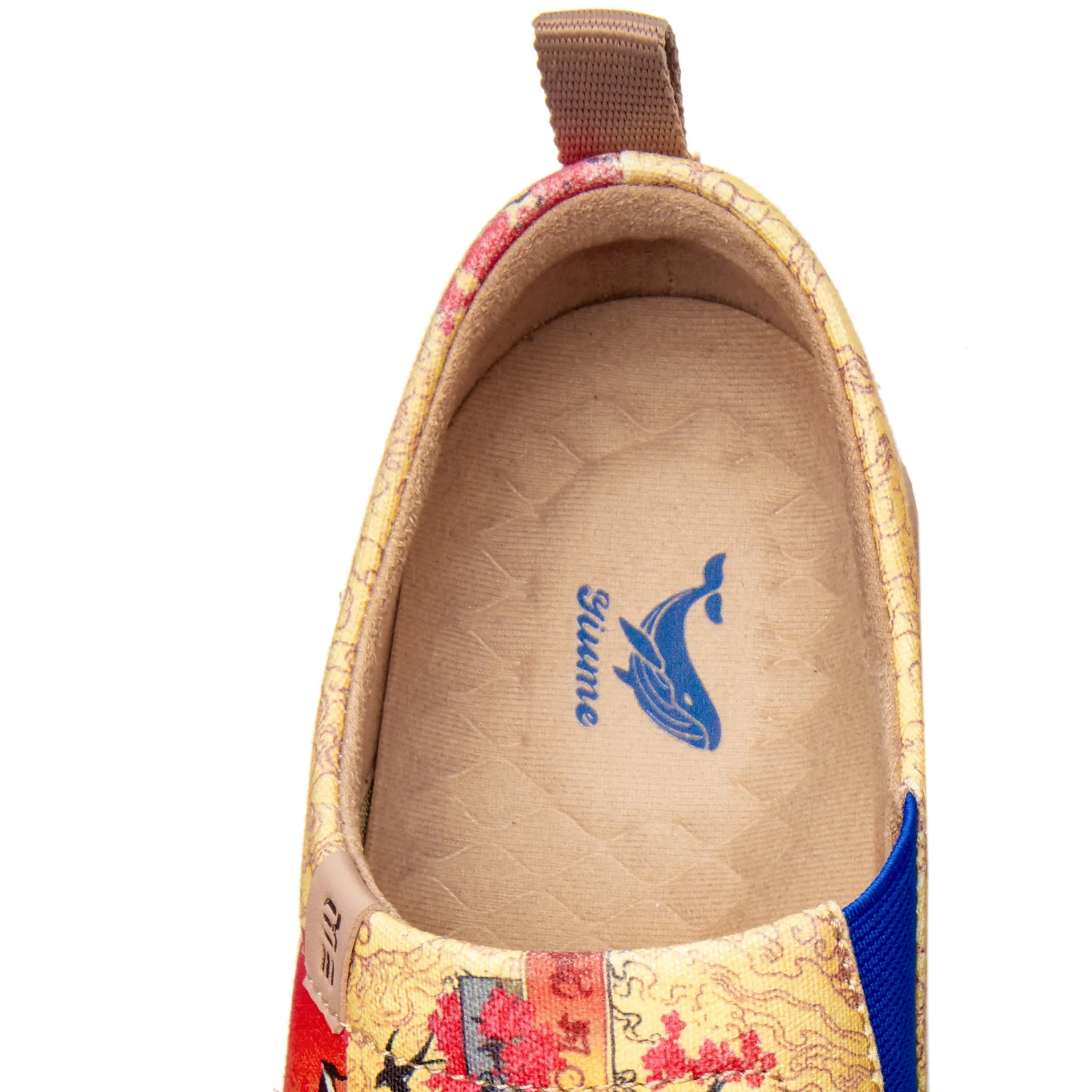 Women's Foldable Loafers, The Great Wave Painted Canvas Slip-On Sneakers