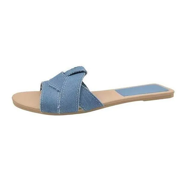 Women's Solid Color Fashion Slides 76633048C