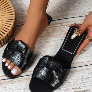 Women's Solid Color Fashion Slides 76633048C