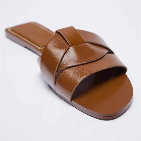 Women's Solid Color Fashion Slides 76633048C