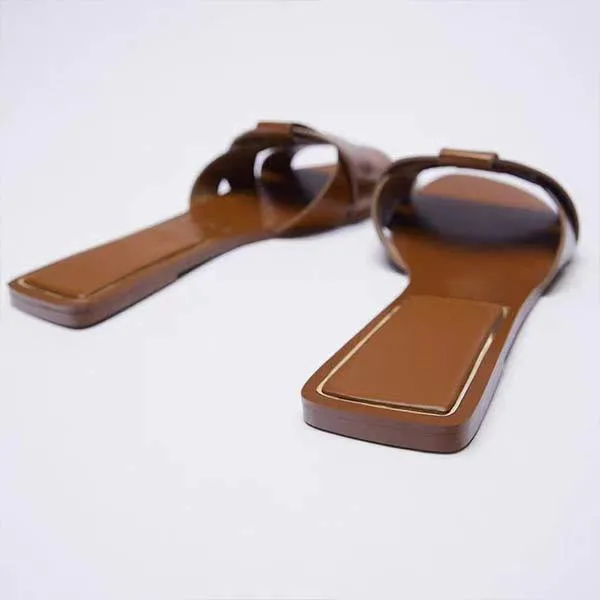 Women's Solid Color Fashion Slides 76633048C